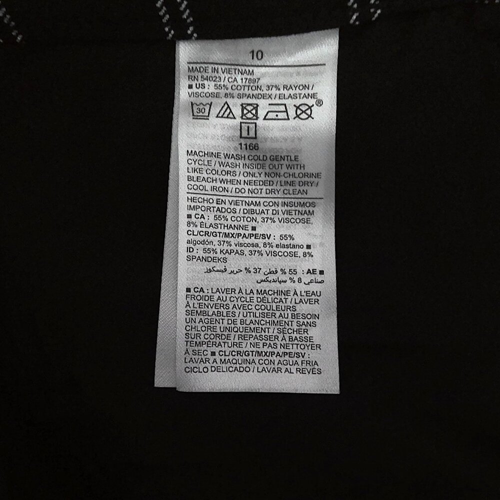 New Old Navy Pixie Pants Black & White Plaid High Rise Ankle Stretch Pockets 10 - Picture 5 of 5